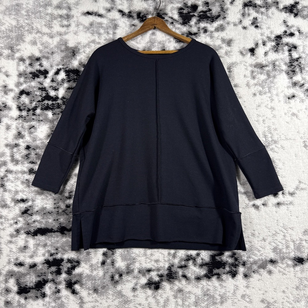 Spanx Dolman Sleeve Sweatshirt Womens Size Extra Small Black Stretch Comfort